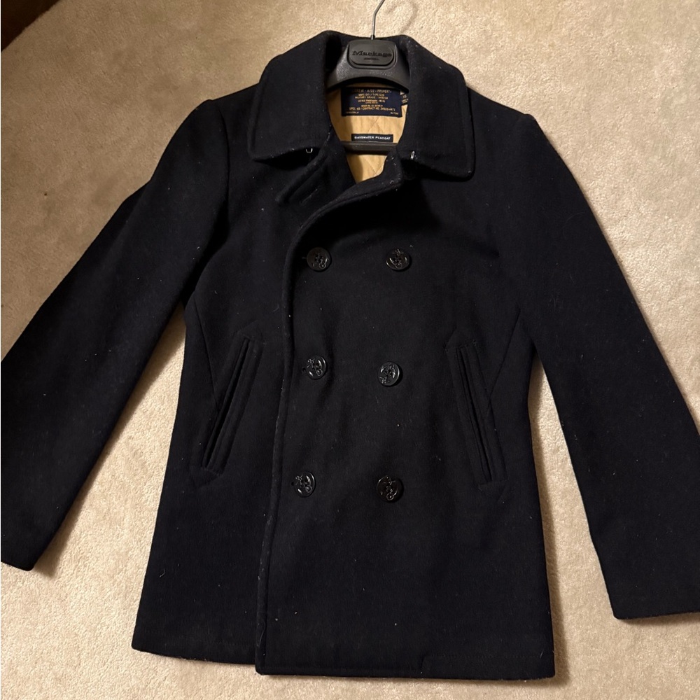J. Crew Men's Black Wool Peacoat XSmall